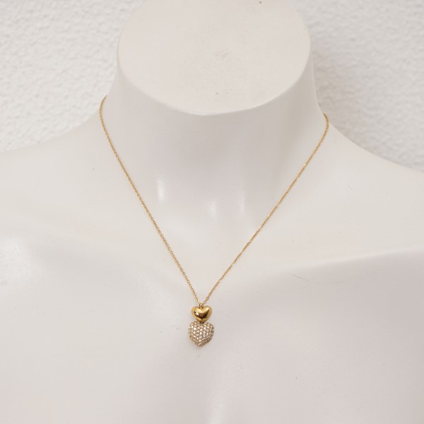 Stainless steel necklace with diamonds (surgical steel) nickel-free