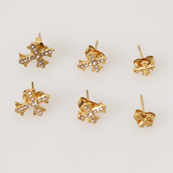 Stainless steel earrings with rhinestones (surgical steel) nickel-free