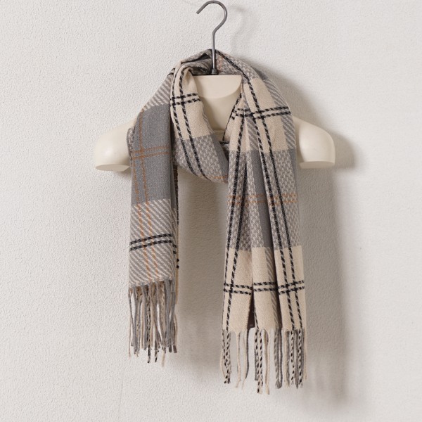 Cashmere fringed scarf