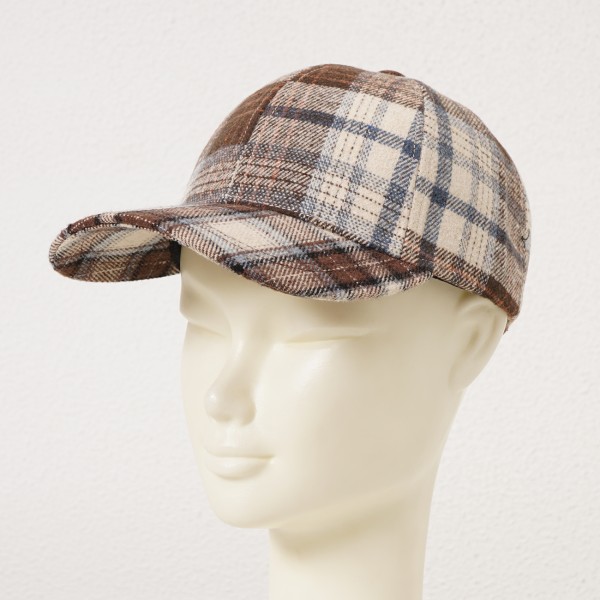 plaid cap in farmhouse fabric