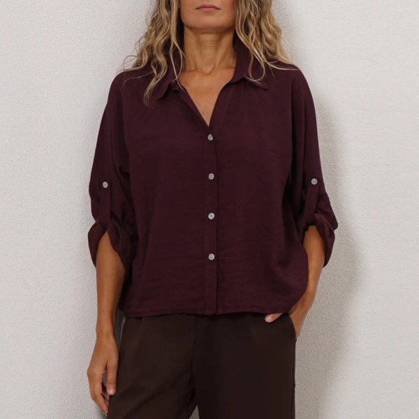 Crepe blouse with gathers