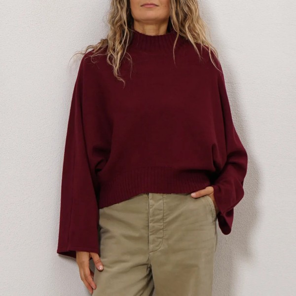 long-sleeved knit sweater