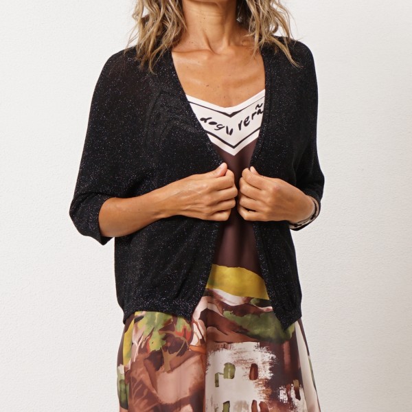 Knit jacket with lurex