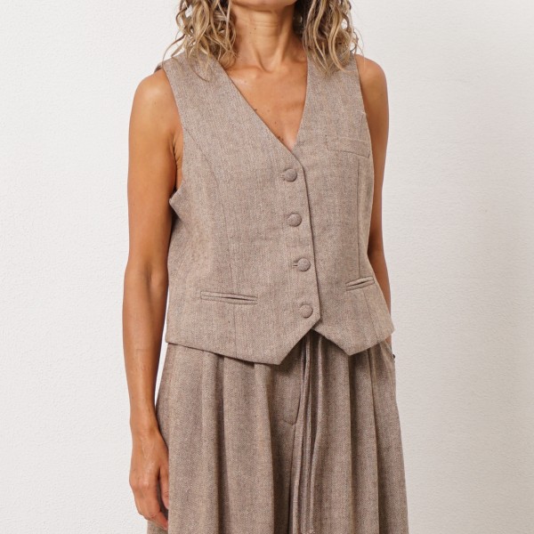 Herringbone fabric vest (premium)