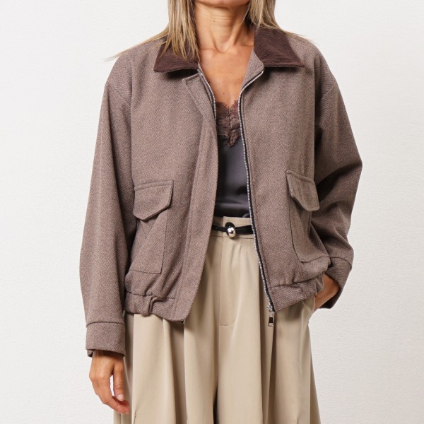 Plaid jacket in fabric