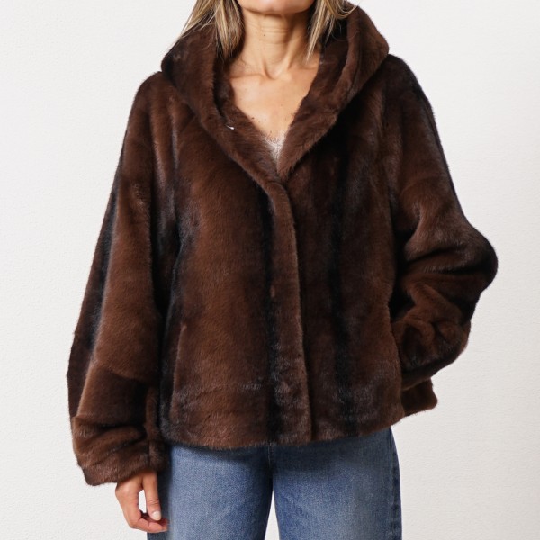 synthetic mink fur jacket