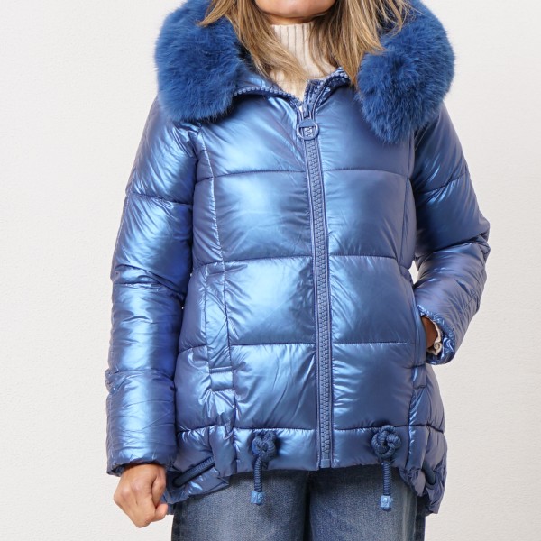 Padded jacket with hood (removable fur)