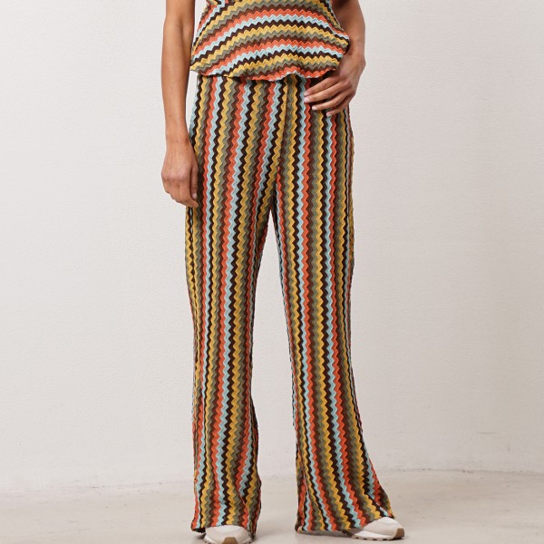 Jacquard knit palazzo pants