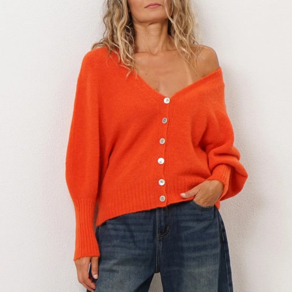 Premium knitted jacket with wool and alpaca