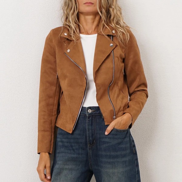 Nubuck (synthetic) biker jacket