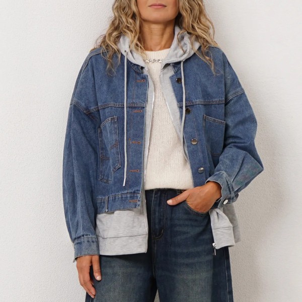 Vintage oversized denim/fleece jacket
