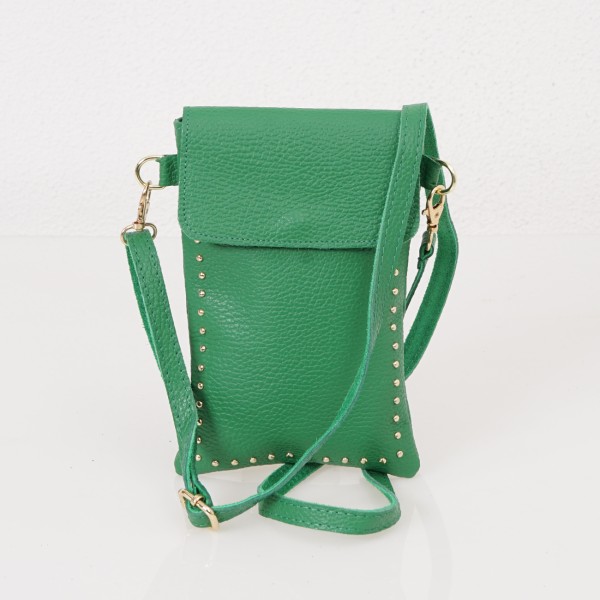 leather bag with studs (for mobile phones)