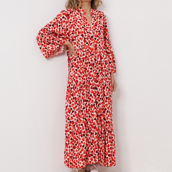 viscose dress with ruffles