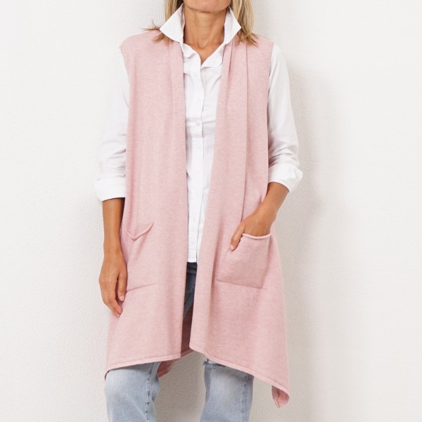 knitted vest with candy collar