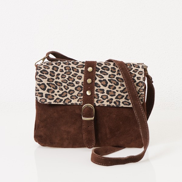 leather purse (sued) w/ pala animal print