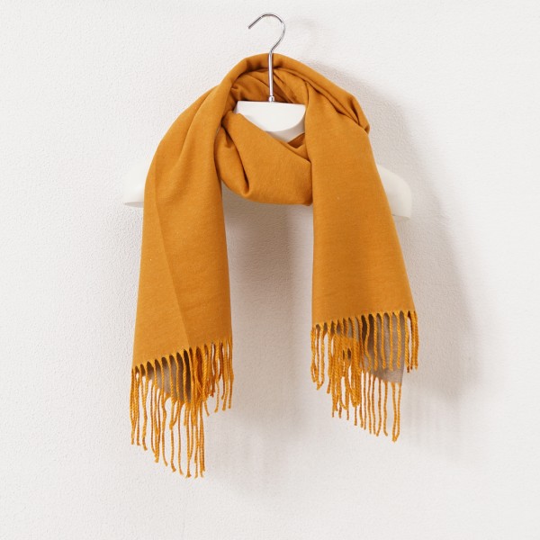 double-sided fringed scarf (soft touch)