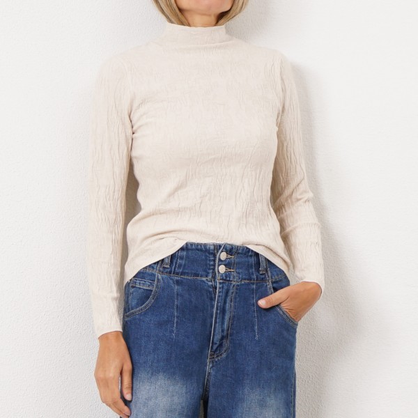 plain faux knit sweater