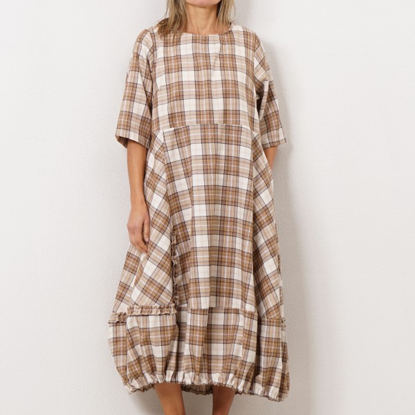 plaid balloon dress with lurex (premium)