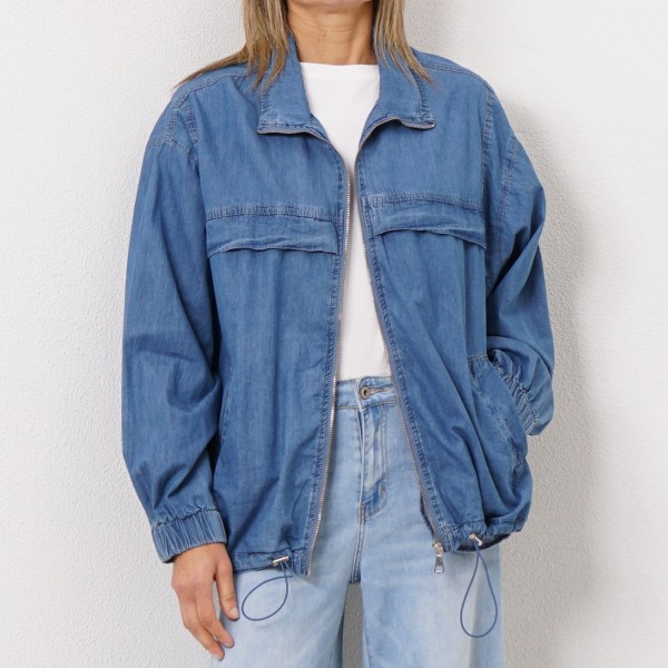 oversize denim jacket with elastane