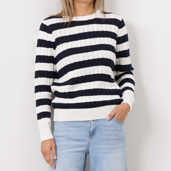 100% cotton knit sweater with twists