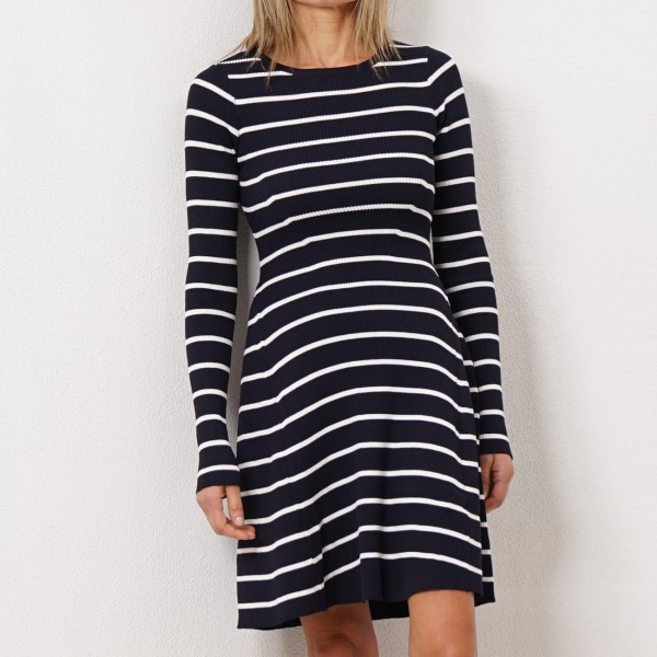 knitted stripe dress with viscose