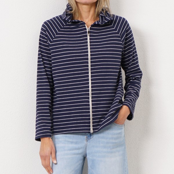 striped cotton coat