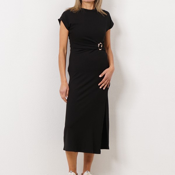 ribbed knit dress with elastane