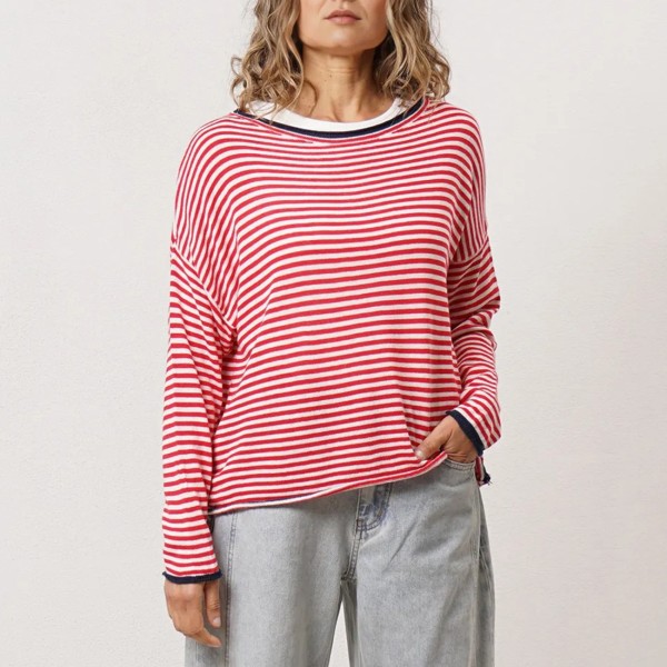 striped knit sweater