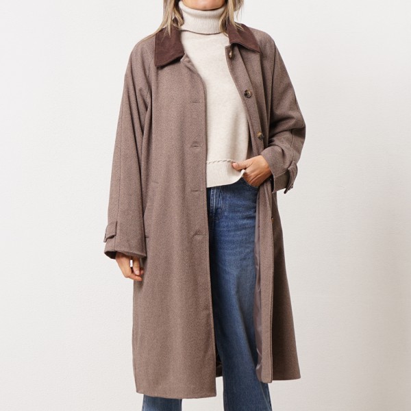 Herringbone farm coat with corduroy collar