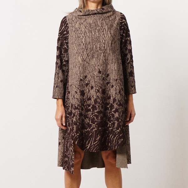 Asymmetrical knit dress (brocade)