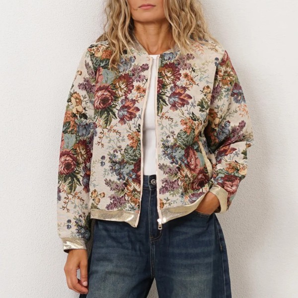 bomber jacket in twill fabric