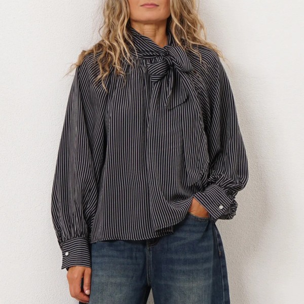 Tencel bow blouse