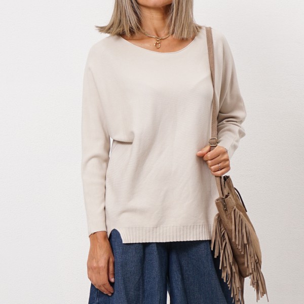 knit sweater with slits