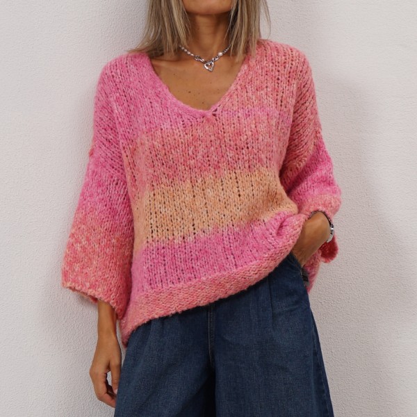 knit sweater w/ jacquard