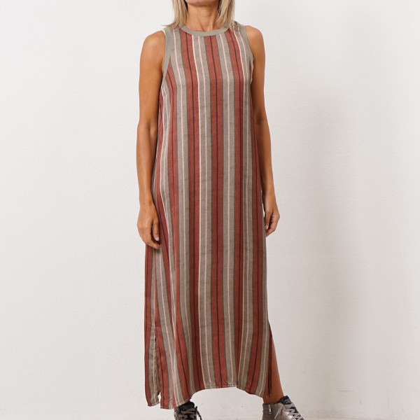 striped dress (viscose + rayon)