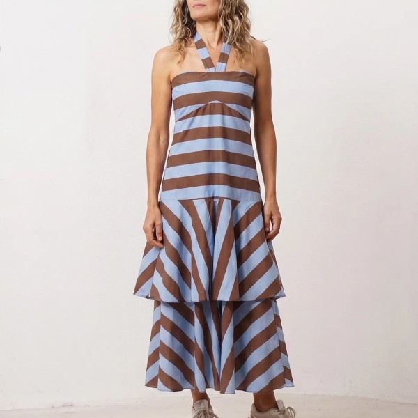 Dress with poplin ruffles (100% cotton)