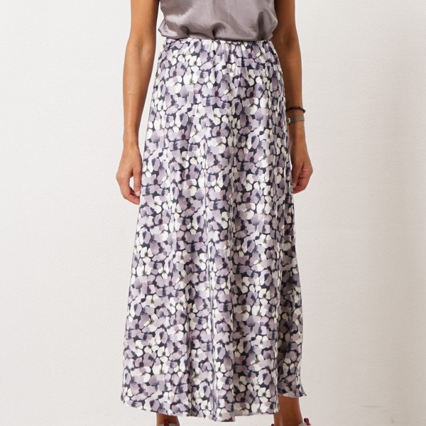 Printed flared skirt