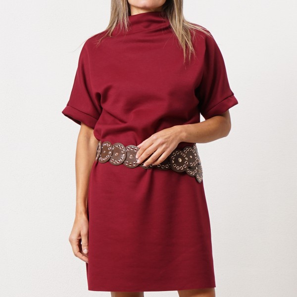 Neoprene dress with belt