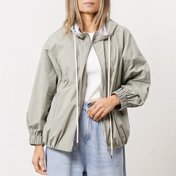 Oversized jacket in premium cotton mesh