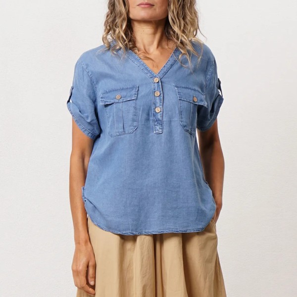 Denim blouse 100% lyocell