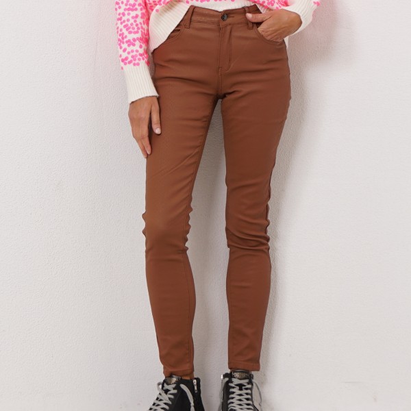 eco-leather pants (animal print/faux smooth) with elastane