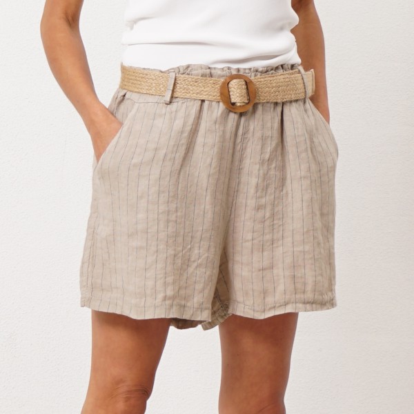 100% linen pants with stripes