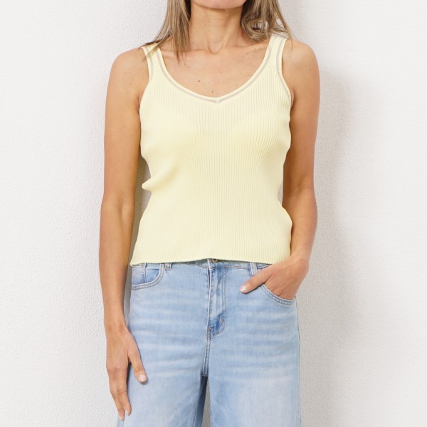 top in tricôt fluted