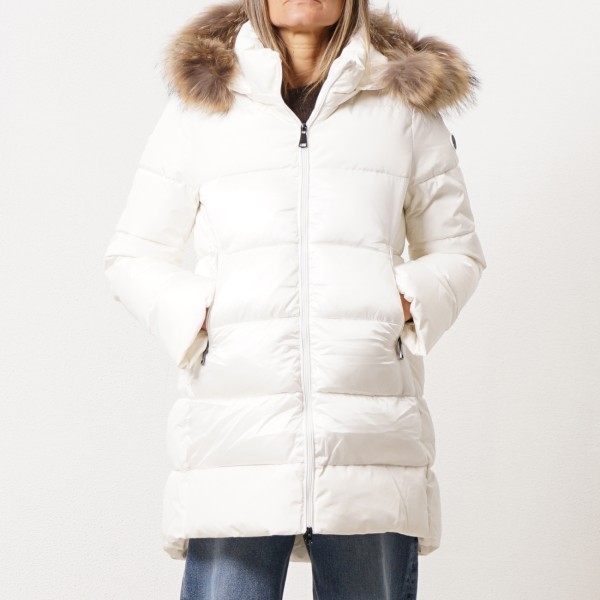 Padded jacket with natural fur hood