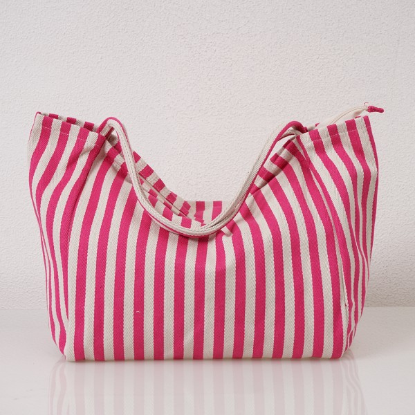 Striped twill bag