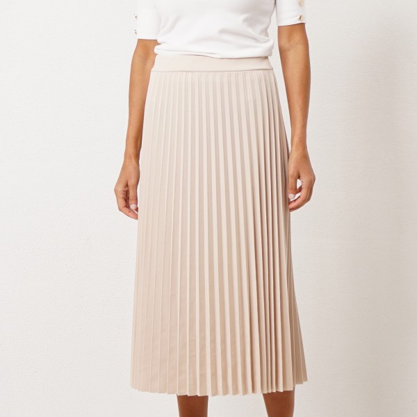 pleated skirt with elastic waistband