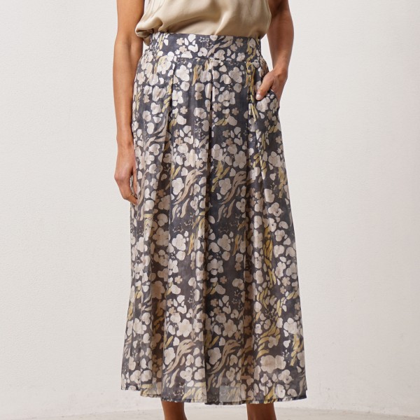 pleated skirt with pockets and lyocell (premium)