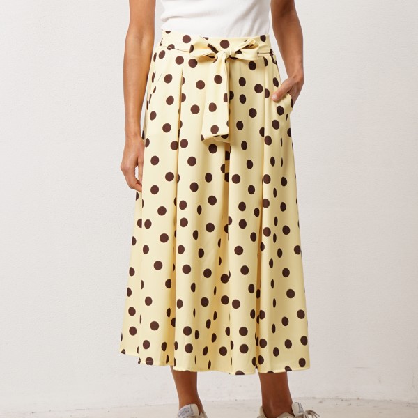 Flare skirt with pleats and pockets