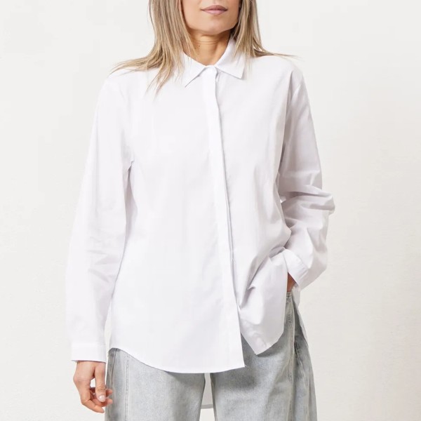 Poplin blouse with elastane