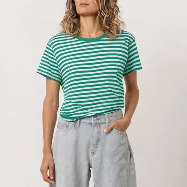 striped viscose t-shirt (raport)